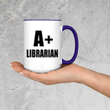 A+ Librarian - 15oz Accent Mug Purple
