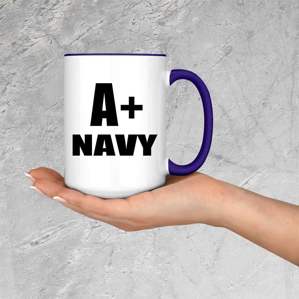 A+ Navy - 15oz Accent Mug Purple