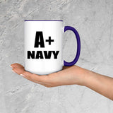 A+ Navy - 15oz Accent Mug Purple