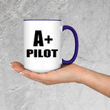 A+ Pilot - 15oz Accent Mug Purple