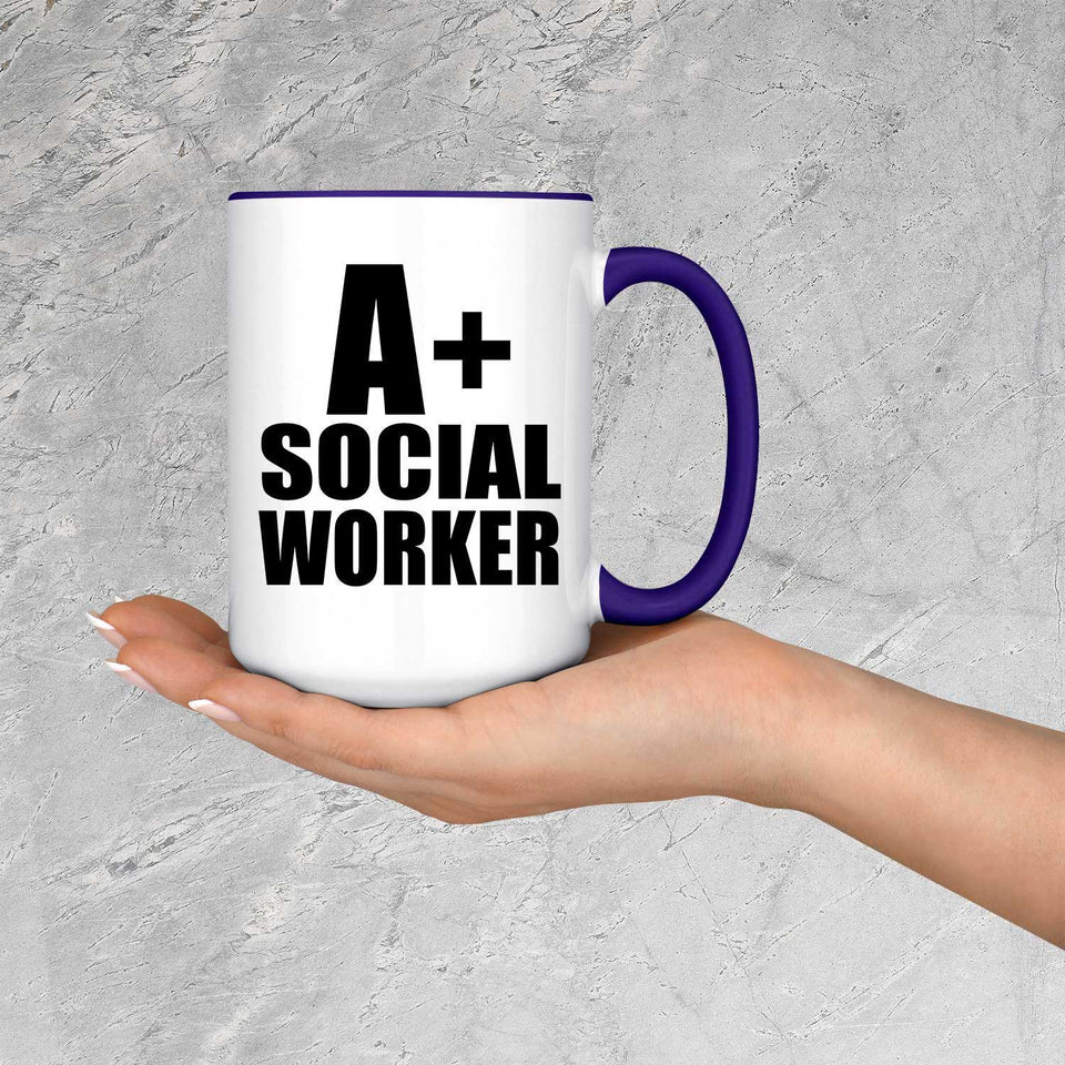 A+ Social Worker - 15oz Accent Mug Purple