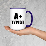 A+ Typist - 15oz Accent Mug Purple