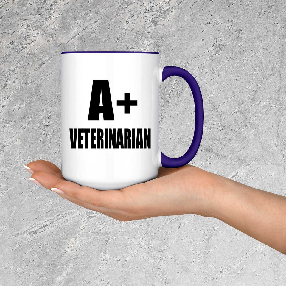 A+ Veterinarian - 15oz Accent Mug Purple