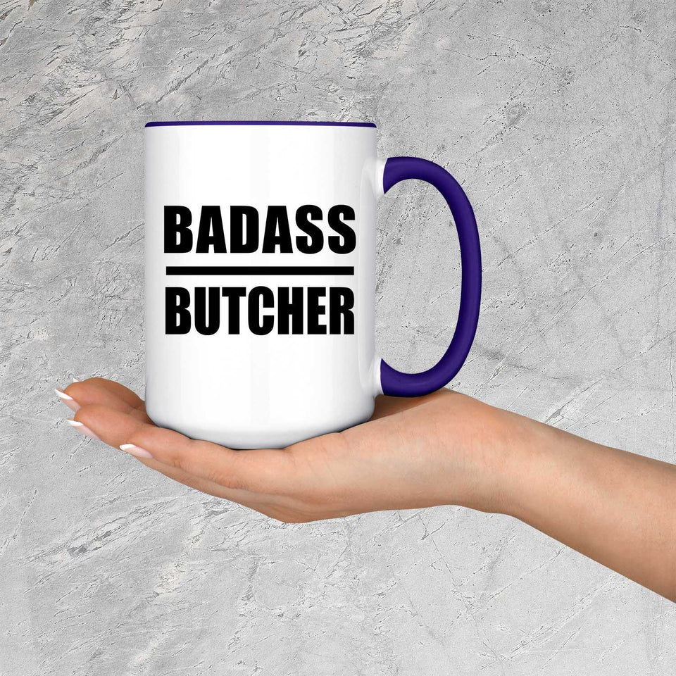 Badass Butcher - 15oz Accent Mug Purple