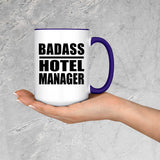 Badass Hotel Manager - 15oz Accent Mug Purple