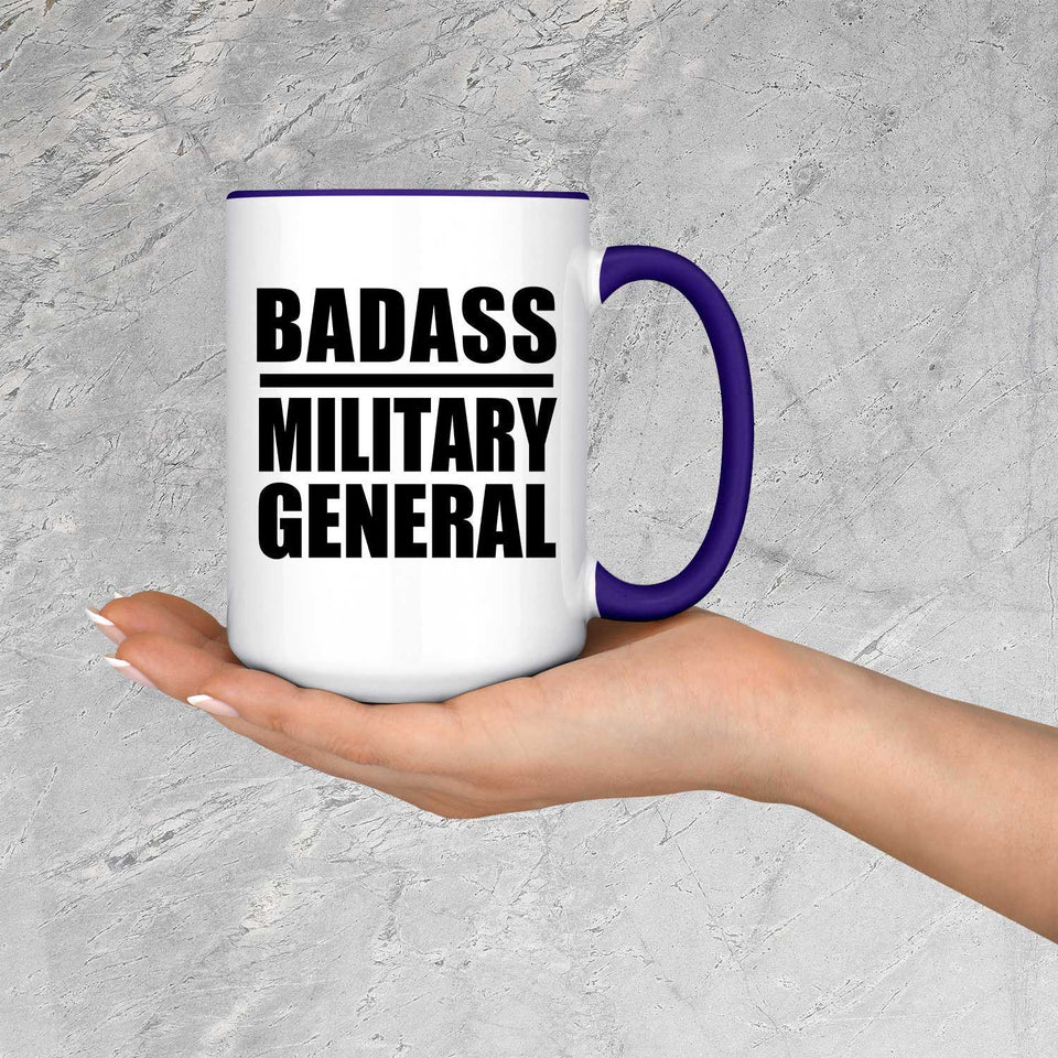Badass Military General - 15oz Accent Mug Purple