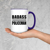 Badass Policeman - 15oz Accent Mug Purple