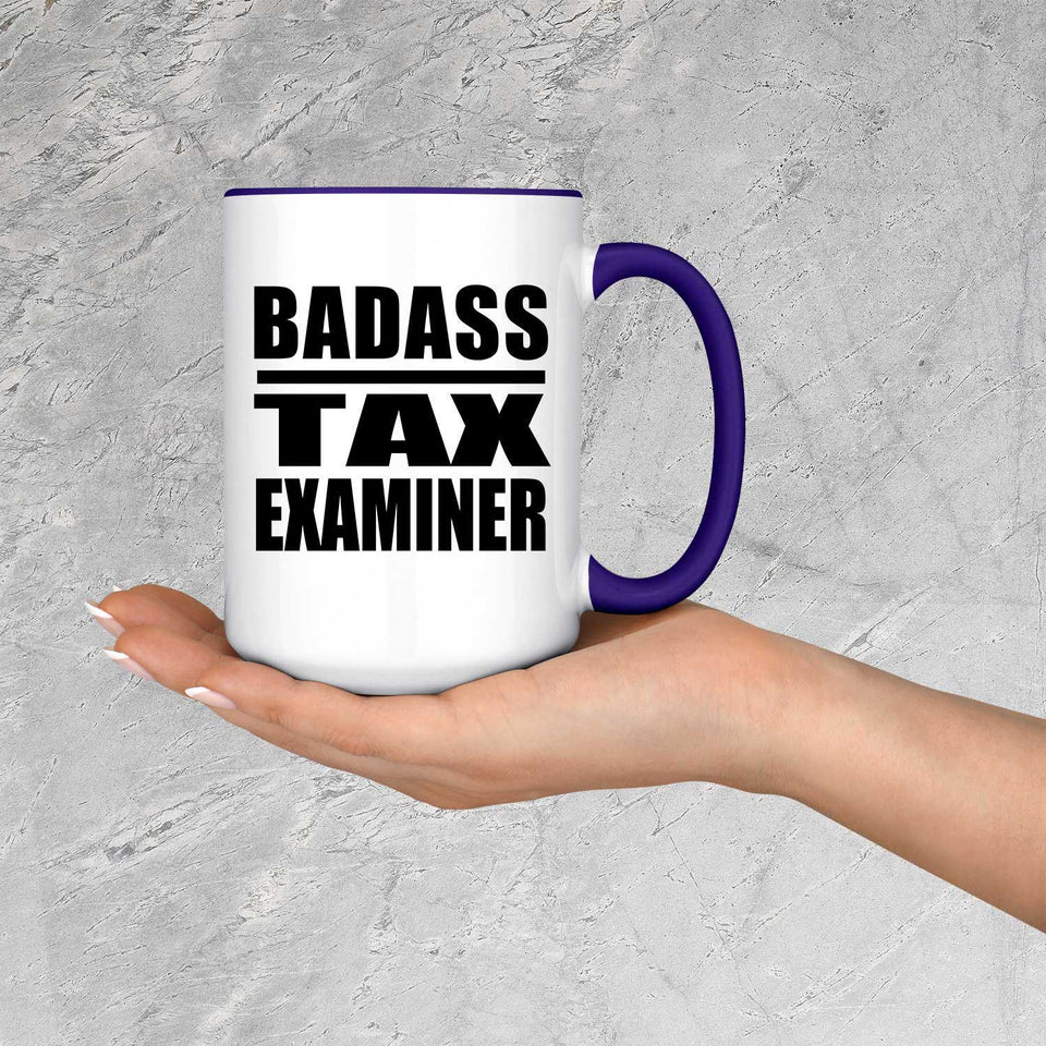 Badass Tax Examiner - 15oz Accent Mug Purple