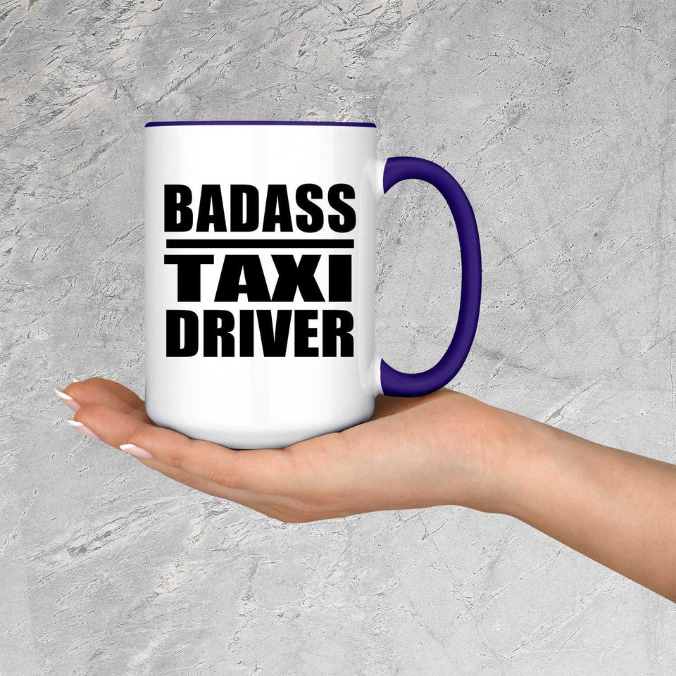 Badass Taxi Driver - 15oz Accent Mug Purple