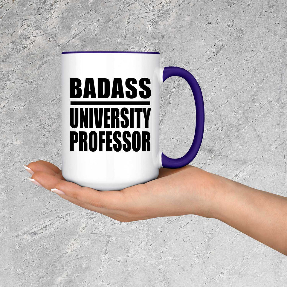 Badass University Professor - 15oz Accent Mug Purple