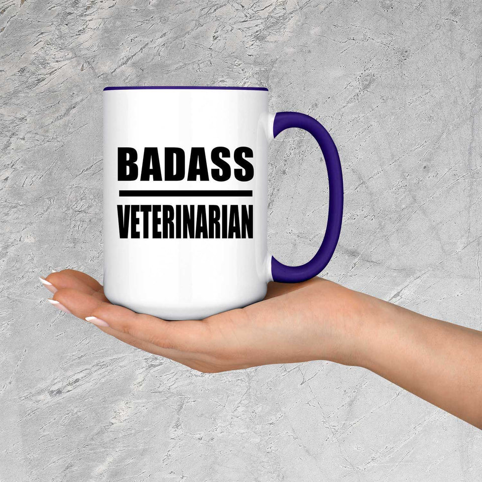 Badass Veterinarian - 15oz Accent Mug Purple