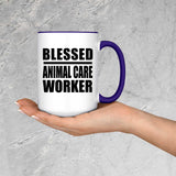Blessed Animal Care Worker - 15oz Accent Mug Purple