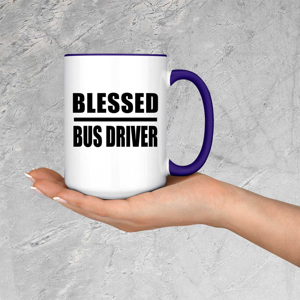 Blessed Bus Driver - 15oz Accent Mug Purple