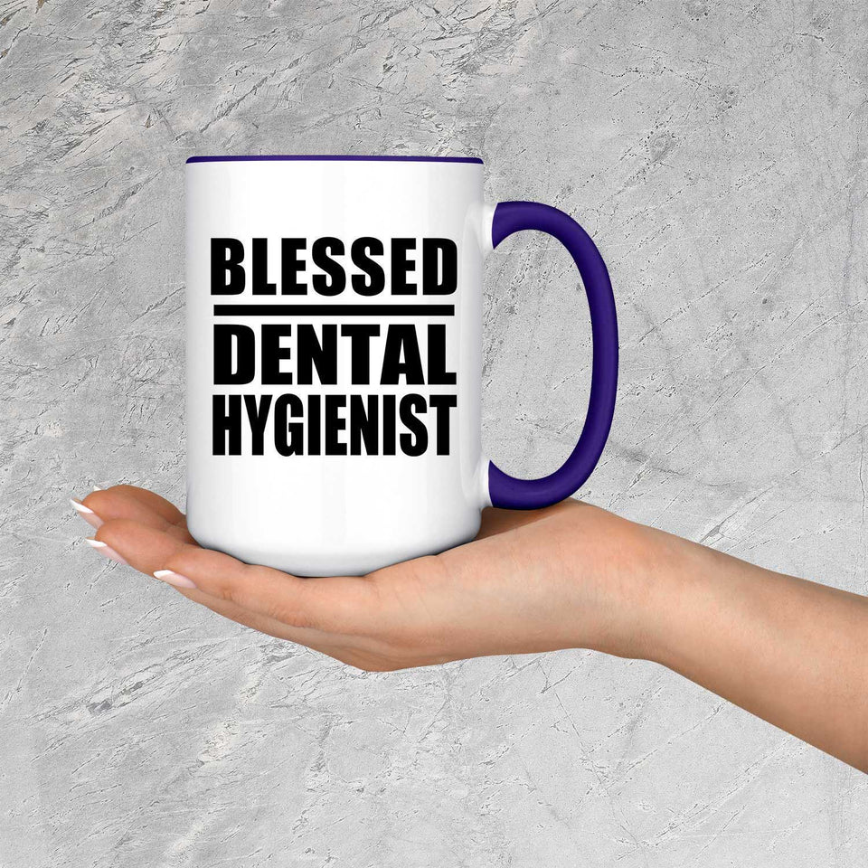 Blessed Dental Hygienist - 15oz Accent Mug Purple