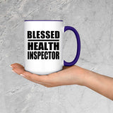 Blessed Health Inspector - 15oz Accent Mug Purple