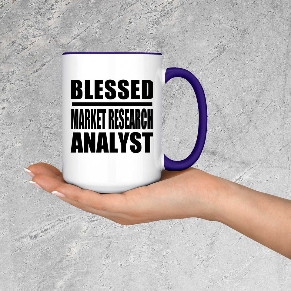 Blessed Market Research Analyst - 15oz Accent Mug Purple