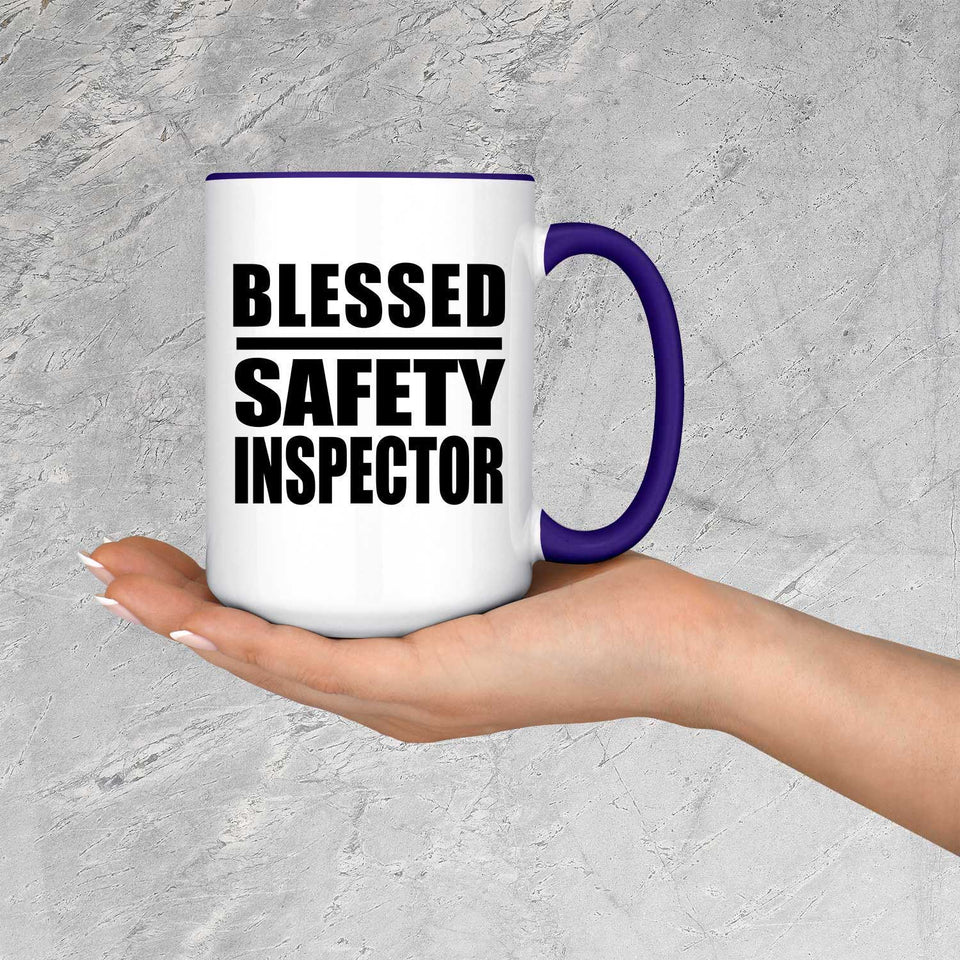 Blessed Safety Inspector - 15oz Accent Mug Purple