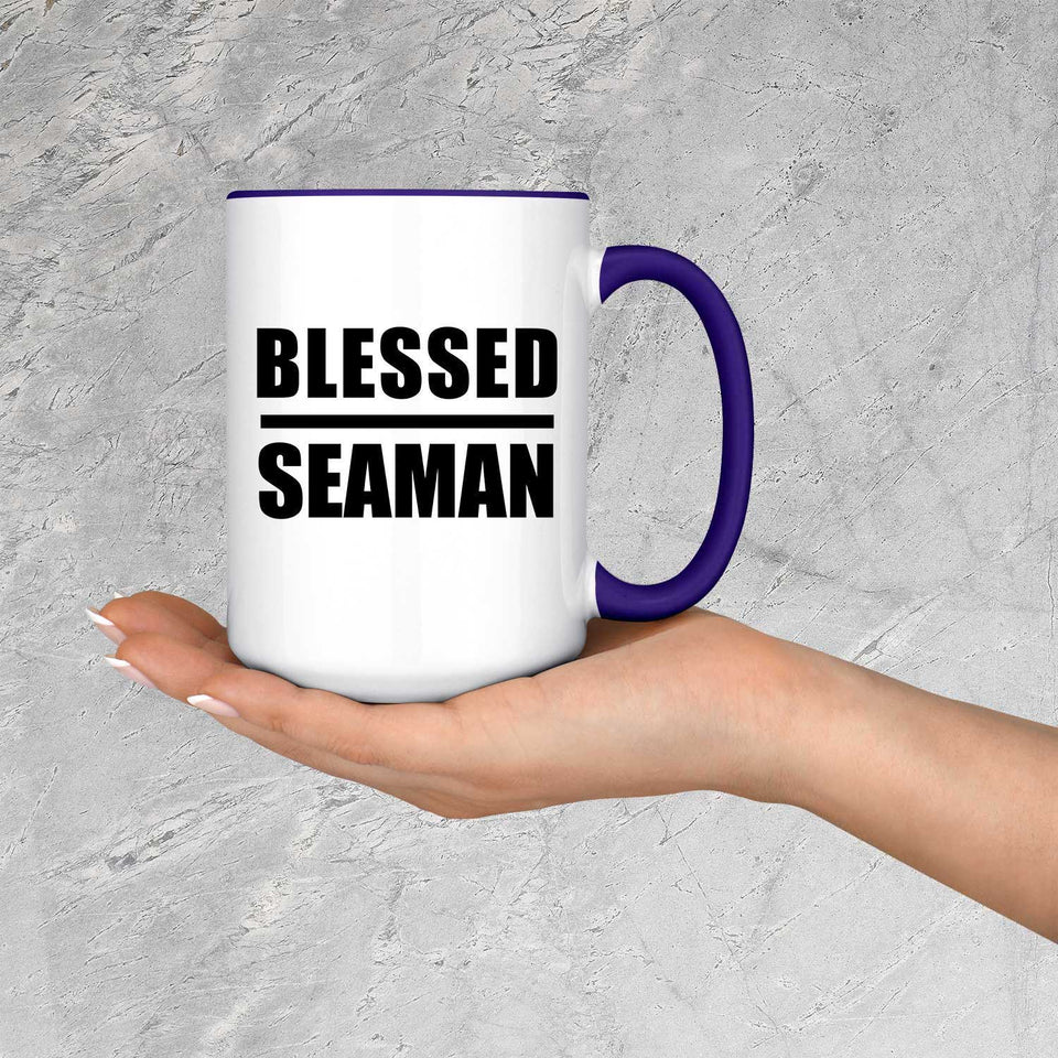 Blessed Seaman - 15oz Accent Mug Purple