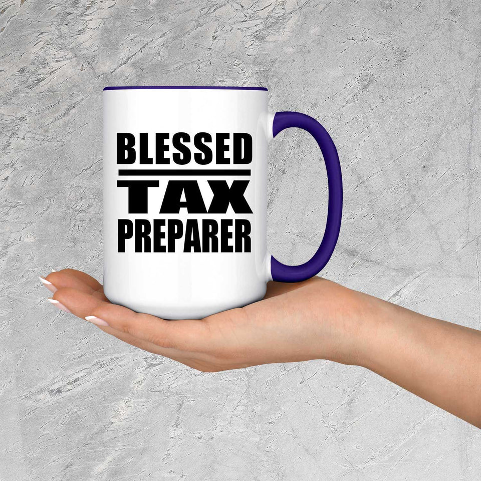 Blessed Tax Preparer - 15oz Accent Mug Purple