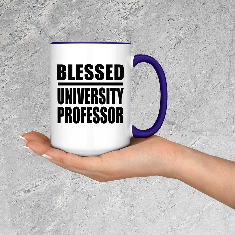 Blessed University Professor - 15oz Accent Mug Purple