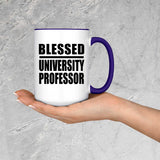 Blessed University Professor - 15oz Accent Mug Purple