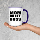 Mom Wife Boss - 15oz Accent Mug Purple