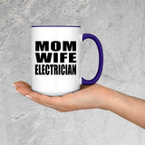 Mom Wife Electrician - 15oz Accent Mug Purple