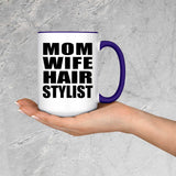 Mom Wife Hair Stylist - 15oz Accent Mug Purple