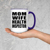 Mom Wife Health Inspector - 15oz Accent Mug Purple