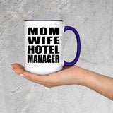 Mom Wife Hotel Manager - 15oz Accent Mug Purple