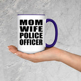 Mom Wife Police Officer - 15oz Accent Mug Purple
