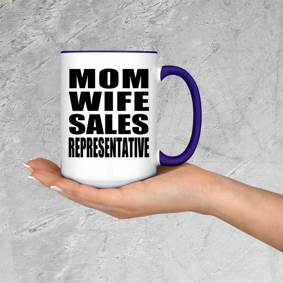 Mom Wife Sales Representative - 15oz Accent Mug Purple