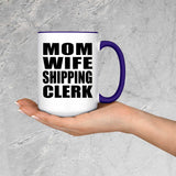 Mom Wife Shipping Clerk - 15oz Accent Mug Purple