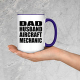 Dad Husband Aircraft Mechanic - 15oz Accent Mug Purple