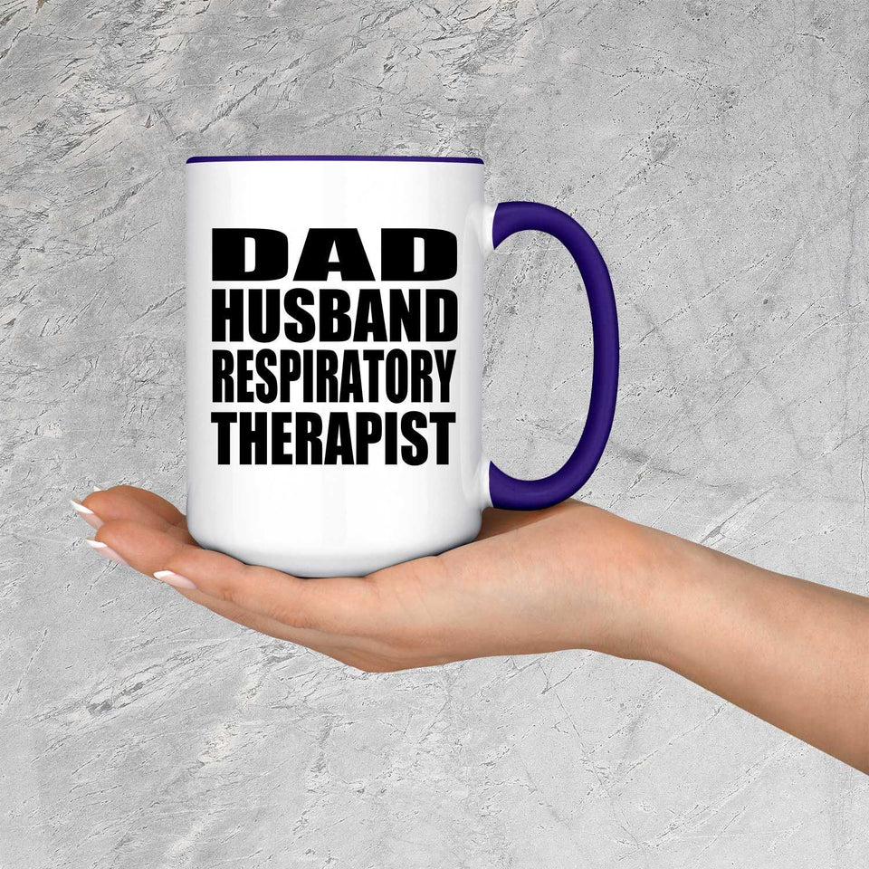 Dad Husband Respiratory Therapist - 15oz Accent Mug Purple