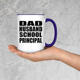Dad Husband School Principal - 15oz Accent Mug Purple