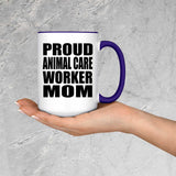 Proud Animal Care Worker Mom - 15oz Accent Mug Purple