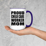 Proud Child Care Worker Mom - 15oz Accent Mug Purple