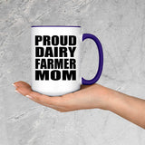 Proud Dairy Farmer Mom - 15oz Accent Mug Purple