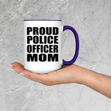 Proud Police Officer Mom - 15oz Accent Mug Purple