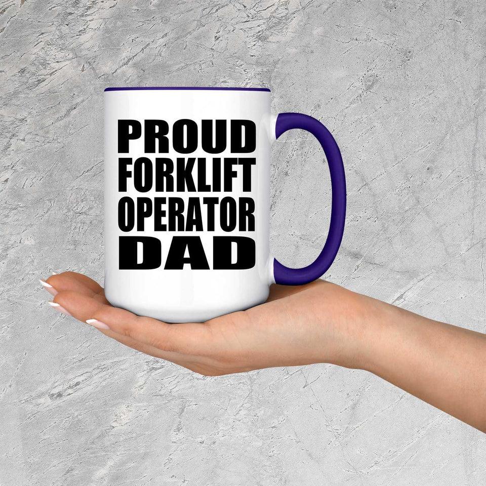 Proud Forklift Operator Dad - 15oz Accent Mug Purple