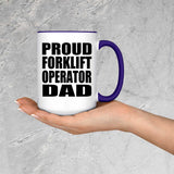 Proud Forklift Operator Dad - 15oz Accent Mug Purple
