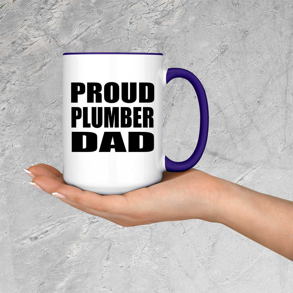 Proud Plumber Dad - 15oz Accent Mug Purple