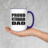 Proud Veterinarian Dad - 15oz Accent Mug Purple