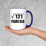 11th Birthday Square Root of 121 Years Old - 15oz Accent Mug Purple