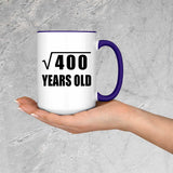 20th Birthday Square Root of 400 Years Old - 15oz Accent Mug Purple