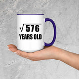 24th Birthday Square Root of 576 Years Old - 15oz Accent Mug Purple