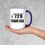 27th Birthday Square Root of 729 Years Old - 15oz Accent Mug Purple