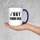 31st Birthday Square Root of 961 Years Old - 15oz Accent Mug Purple