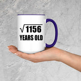 34th Birthday Square Root of 1156 Years Old - 15oz Accent Mug Purple